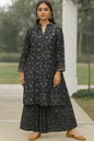 Midnight Bloom Classic lawn With Modern Flare – Flapper Cut With Embroidered Sleeve