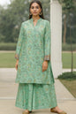 Mint Blossom Classic lawn With Modern Flare – Flapper Cut With Embroidered Sleeve
