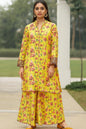 Sunlit Garden Classic lawn With Modern Flare – Flapper Cut With Embroidered Sleeve