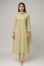 Embroidered Olive Green Straight Kurta Set