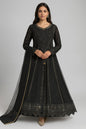Black Embroidered Anarkali Suit with Dupatta